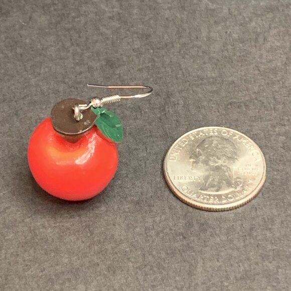 Apple Earring, Fruit Earring, Teacher Earring, Educator Earring, Gift Idea, Food - Picture 2 of 4